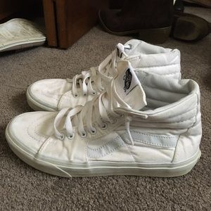 White Sk8-Hi Vans